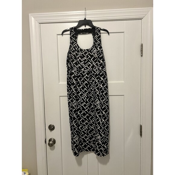 Lennie for Nina Leonard Empire Waist Linen Blend Dress Size 10 Sundress Midi - Picture 1 of 7